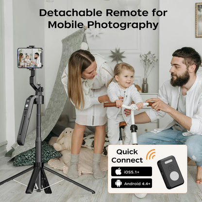 AI Face Tracking Phone Tripod with 360° Rotation, Remote Control & Extendable Selfie Stick