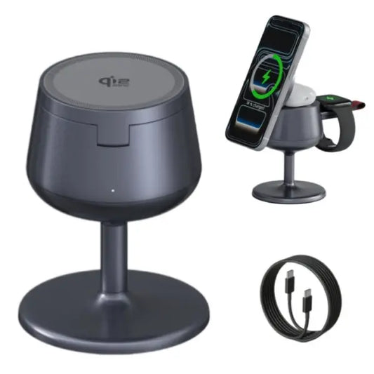 Foldable 3 in 1 Wireless Charging Station with MagSafe Compatible Design & 45W Adapter